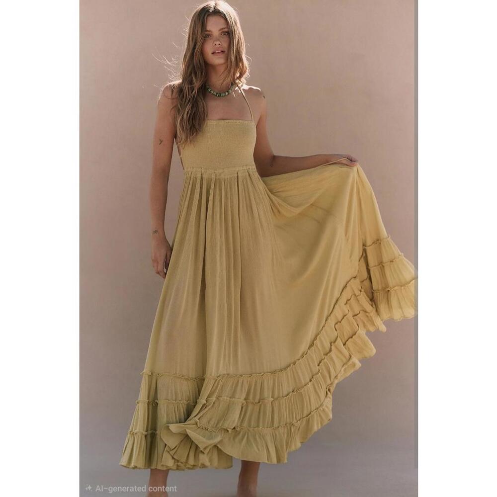 #408 - Free People Extratropical Maxi Dress NWT Size Small - Picture 3 of 8